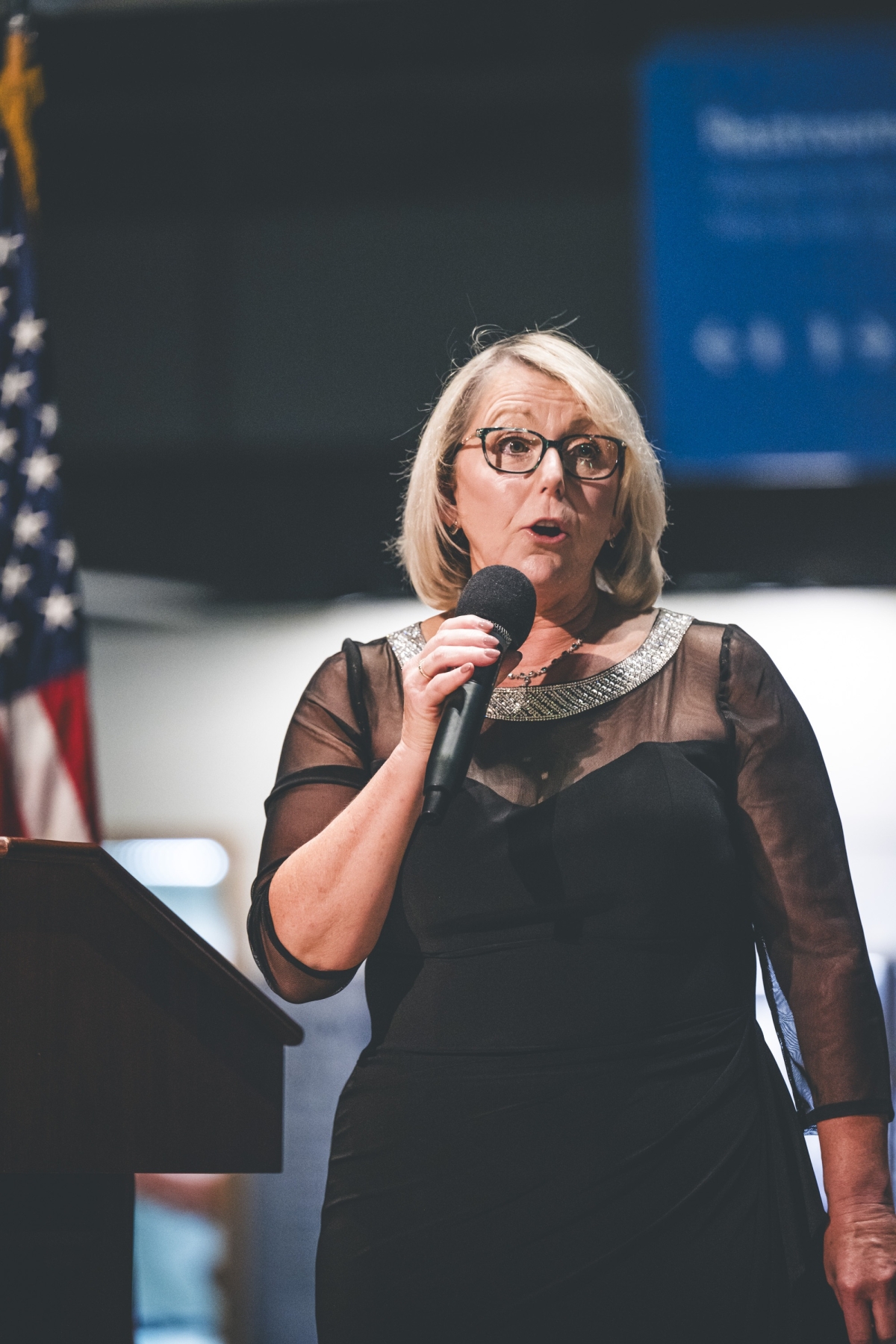 AF Ball (2023) - Wright State University President Dr. Sue Edwards Speaks to the Audience (WSU was a Presenting Sponsor)