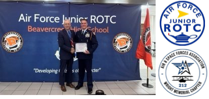 AFA WMC Presents Scholarship Award To Cadet Harrison Jacob at Beavercreek HS