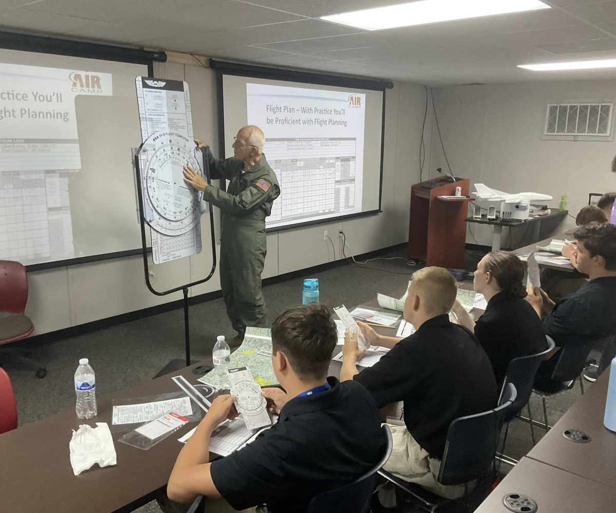 JROTC Cadets receiving basic Ground School instructions