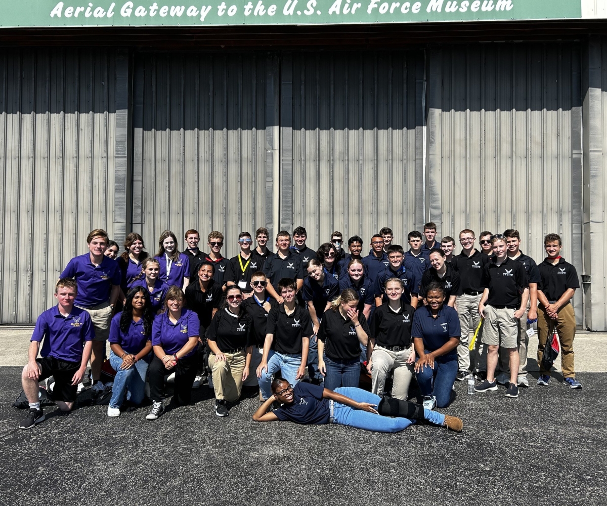 Group picture of the JROTC Cadets attending Air Camp