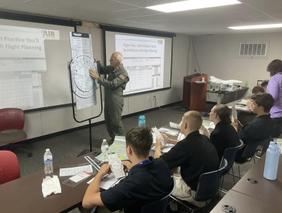 JROTC Cadets receiving basic Ground School instructions